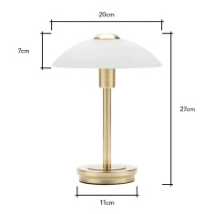 BHS Archie Touch Sensitive Lamp - Satin Brass/Alabaster