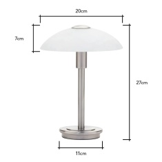 BHS Archie Touch Sensitive Lamp - Satin Nickel/Alabaster