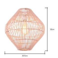 BHS Bamboo Bobbin Easy Fit Light Shade 32.5cm - Pink Matt