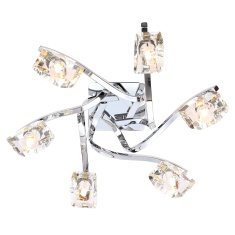 BHS Bella 6 Light Flush Ceiling Light - Chrome/Clear BHS Bella 6 Light Flush Ceiling Light - Chrome/Clear