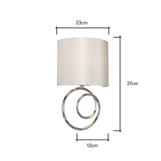 BHS Hayley Sculpt Wall Light With Faux Silk Shade - Chrome