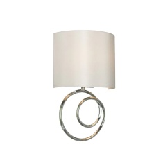 BHS Hayley Sculpt Wall Light With Faux Silk Shade - Chrome BHS Hayley Sculpt Wall Light With Faux Silk Shade - Chrome