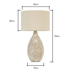 BHS Inar 2 Tone Ceramic Table Lamp - Natural