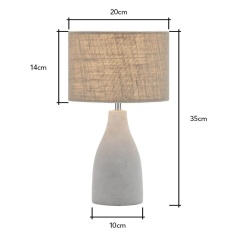 BHS Marcus Concrete Mini Table Lamp - Nickel