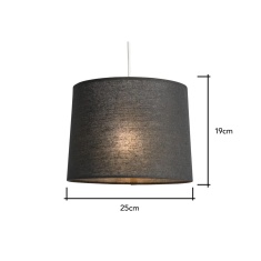 BHS Mira Easy Fit Linen Light Shade 25cm - Black