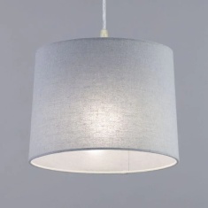 BHS Mira Easy Fit Linen Light Shade 25cm - Grey