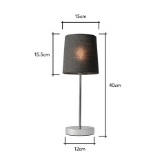 BHS Mira Touch Stick Table Lamp - Chrome/Black