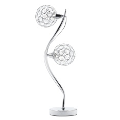 BHS Orianna 2 Light Table Lamp - Chrome/Clear BHS Orianna 2 Light Table Lamp - Chrome/Clear