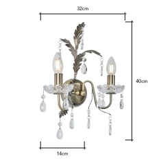 BHS Paisley Wall Light - Antique Brass