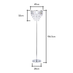 BHS Paladina Floor Lamp - Chrome/Clear