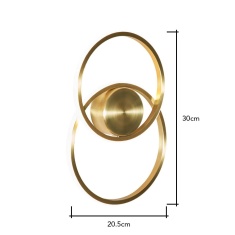 BHS Pei 2 Ring Ceiling/Wall Light - Brass