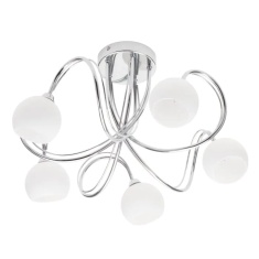 BHS Soni 5 Light Flush Ceiling Light - Chrome/Opal BHS Soni 5 Light Flush Ceiling Light - Chrome/Opal