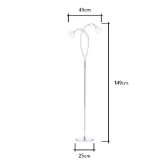 BHS Soni Floor Lamp - Chrome/Opal