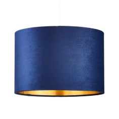 BHS Velvet Easy Fit Light Shade 30cm - Navy/Brass BHS Velvet Easy Fit Light Shade 30cm - Navy/Brass