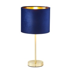 BHS Velvet Table Lamp - Navy/Brass BHS Velvet Table Lamp - Navy/Brass