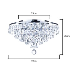 BHS Elsa 40cm Flush Ceiling Light - Chrome