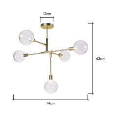 BHS Hennock Flush Ceiling Light - Brass