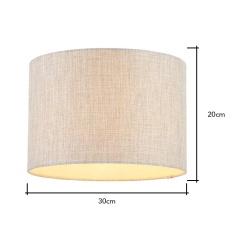 BHS Metallic Linen Easy Fit Light Shade 30cm - Natural