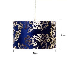 BHS Mica Velvet Easy Fit Light Shade 30cm - Navy/Gold