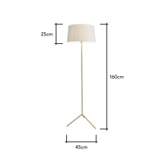 BHS Stassy Floor Lamp - Brass/White