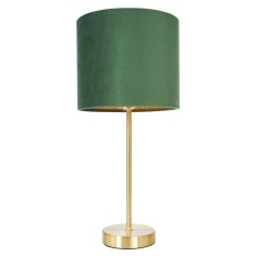 BHS Velvet Table Lamp - Green/Brass BHS Velvet Table Lamp - Green/Brass