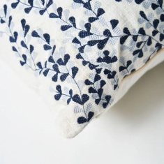 BHS Floral Embroidery Cushion 50cm - Navy BHS Floral Embroidery Cushion 50cm - Navy