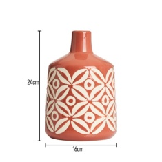 BHS Small Petal Patterned Ceramic Vase - Terracotta BHS Small Petal Patterned Ceramic Vase - Terracotta
