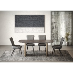 Juno Dining Chair - Faux Grey Leather