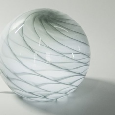 LGlow Misty Grey Glass Lamp 18cm