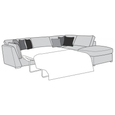 Phoebe 4 Seater Corner Sofa With Bed & Footstool