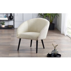 Julian Bowen Amari Boucle Accent Chair - Ivory Julian Bowen Amari Boucle Accent Chair - Ivory