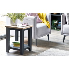 Julian Bowen Bordeaux Square Lamp Table - Dark Grey Julian Bowen Bordeaux Square Lamp Table - Dark Grey