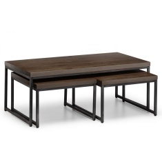 Julian Bowen Brooklyn Nesting Coffee Tables - Dark Oak Julian Bowen Brooklyn Nesting Coffee Tables - Dark Oak
