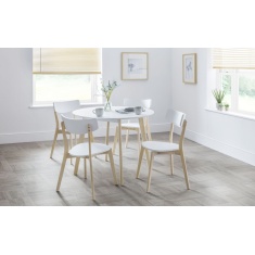 Julian Bowen Casa Round Dining Table - White/Oak Julian Bowen Casa Round Dining Table - White/Oak