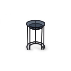 Julian Bowen Chicago Round Nesting Side Tables - Smoked Glass Julian Bowen Chicago Round Nesting Side Tables - Smoked Glass