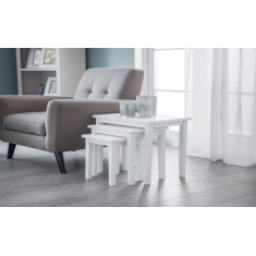 Julian Bowen Cleo Nest Of Tables - Pure White Finish Julian Bowen Cleo Nest Of Tables - Pure White Finish