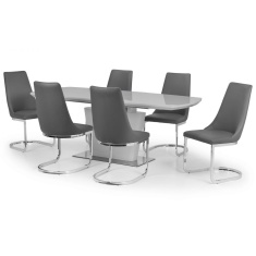 Julian Bowen Como High Gloss Extending Table - Grey Julian Bowen Como High Gloss Extending Table - Grey