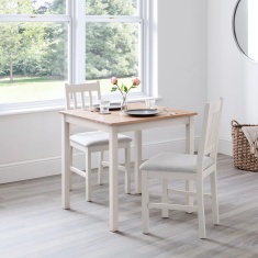 Julian Bowen Coxmoor Square Dining Table 75cm - Ivory & Oak Julian Bowen Coxmoor Square Dining Table 75cm - Ivory & Oak
