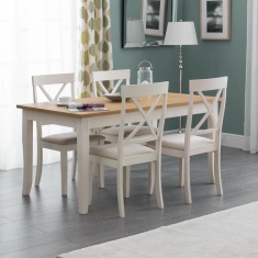 Julian Bowen Davenport Dining Table - Oak/White Julian Bowen Davenport Dining Table - Oak/White