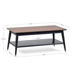 Julian Bowen Findlay Coffee Table With Shelf - Walnut & Black Julian Bowen Findlay Coffee Table With Shelf - Walnut & Black