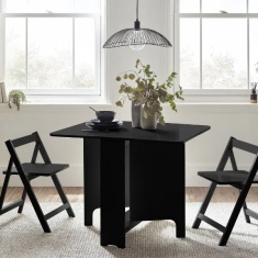 Julian Bowen Gatan Small Gateleg Table With 2 Chairs - Black Julian Bowen Gatan Small Gateleg Table With 2 Chairs - Black