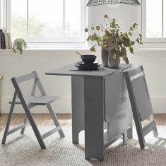 Julian Bowen Gatan Small Gateleg Table With 2 Chairs - Grey Julian Bowen Gatan Small Gateleg Table With 2 Chairs - Grey