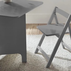 Julian Bowen Gatan Small Gateleg Table With 2 Chairs - Grey Julian Bowen Gatan Small Gateleg Table With 2 Chairs - Grey