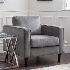 Julian Bowen Hayward Chair - Grey Chenille Fabric Julian Bowen Hayward Chair - Grey Chenille Fabric