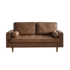 Julian Bowen Henley 3 Seater Sofa - Brown Faux Leather Julian Bowen Henley 3 Seater Sofa - Brown Faux Leather