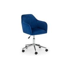 Julian Bowen Kahlo Velvet Swivel Office Chair - Blue/Chrome Julian Bowen Kahlo Velvet Swivel Office Chair - Blue/Chrome
