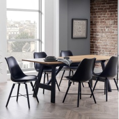 Julian Bowen Kari Dining Chair - Black Seat & Black Legs Julian Bowen Kari Dining Chair - Black Seat & Black Legs