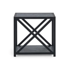 Julian Bowen Lima Square Lamp Table - Black Ash Julian Bowen Lima Square Lamp Table - Black Ash