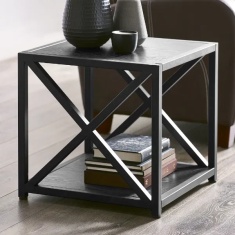 Julian Bowen Lima Square Lamp Table - Black Ash Julian Bowen Lima Square Lamp Table - Black Ash