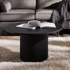 Julian Bowen Louis Fluted Round Coffee Table - Black Julian Bowen Louis Fluted Round Coffee Table - Black